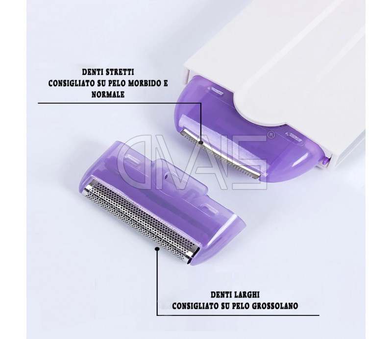 Depilatore elettrico donna con diodi led ricaricabile