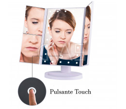 Specchio Richiudibile con zoom e 22 LED makeup 2
