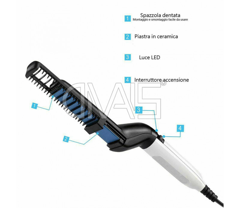 Pettine lisciante per barba e capelli