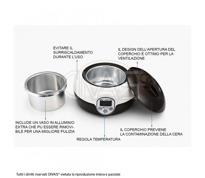 Scaldacera Wax Heater con display professionale