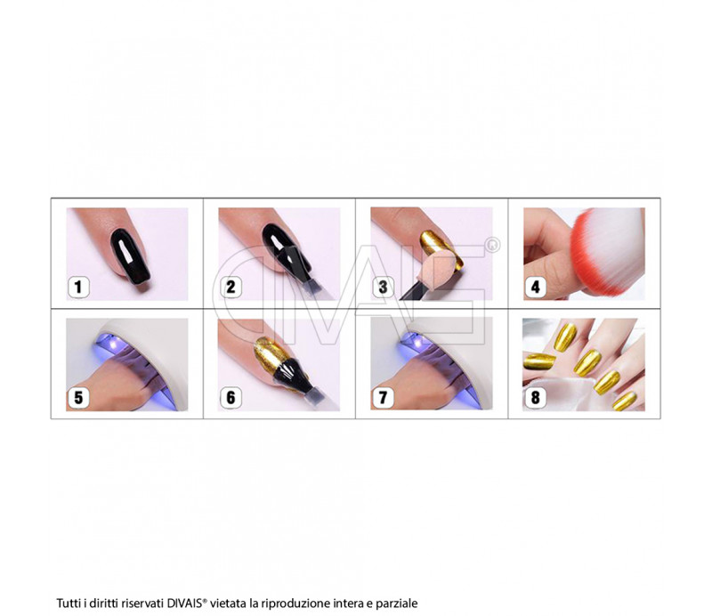 Polvere effetto specchio per unghie Blue