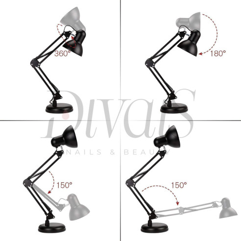 Lampada Estetista Pieghevole Con Base e Morsetto