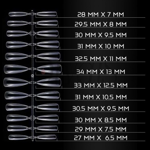 Tips Fullcover In Gel Stiletto Corto Trasparente