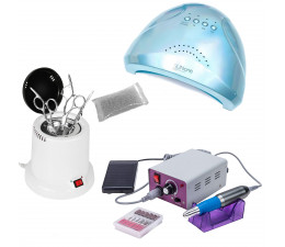 Set Nail Fresa 25000 + Lampada Uv-Led 48w + Sterilizzatore