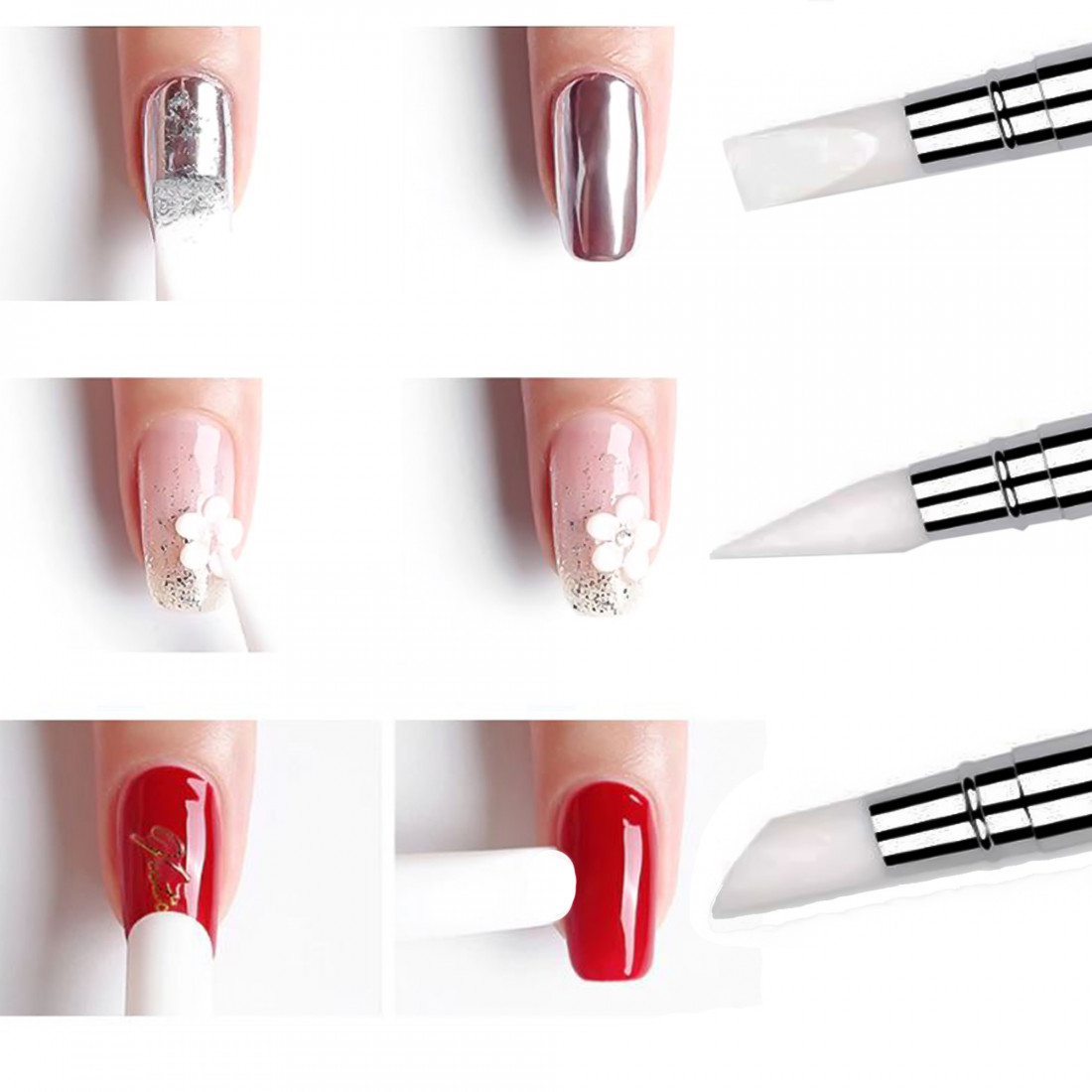 5 Pennelli Unghie silicone Nail