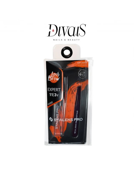 Pinzetta Punta Larga Inclinata Per Sopracciglia Professionale Staleks TE113V