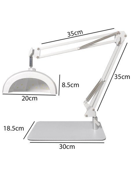 Lampada Uv-Led 48w per pedicure con base e stativo regolabile