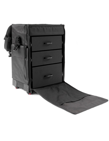 Trolley semirigido in tessuto per estetica e makeup