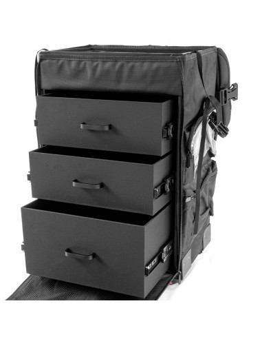 Trolley semirigido in tessuto per estetica e makeup