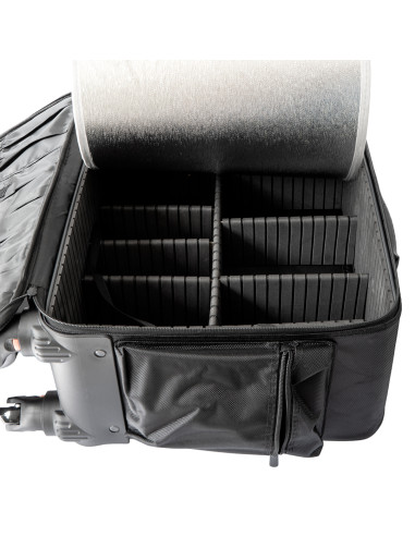 Trolley semirigido in tessuto per estetica e makeup beauty