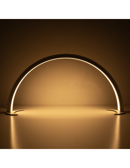 Lampada LED Moon ad Arco 48W in Alluminio Glitter per Estetiste