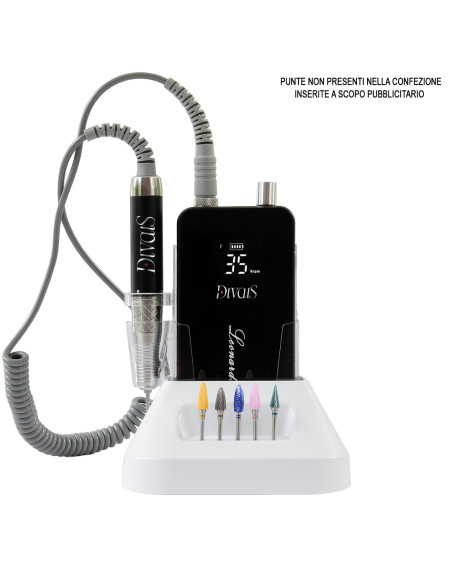 Fresa Unghie Professionale Ricaricabile Leonardo Move – 35.000 RPM, 80W, Torque 4.9Ncm