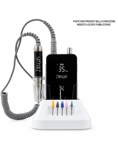 Fresa Unghie Professionale Ricaricabile Leonardo Move – 35.000 RPM, 80W, Torque 4.9Ncm